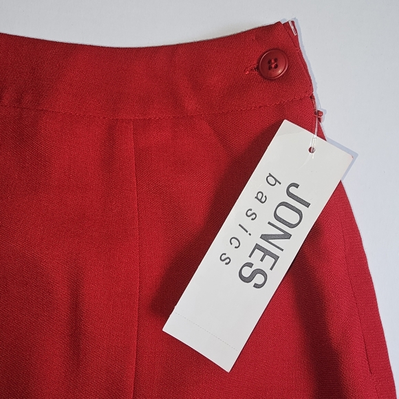 NWT •JONES BASICS • Jones New York BORDEUX •VINTAGE 90s Red Fitted Skirt - Picture 2 of 8